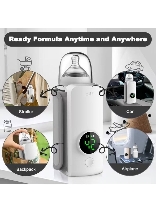 Portable Baby Bottle Warmer USB Rechargeable Wireless Fast Milk Heater & On-The-Go Travel Essential With LED Display - Image 3